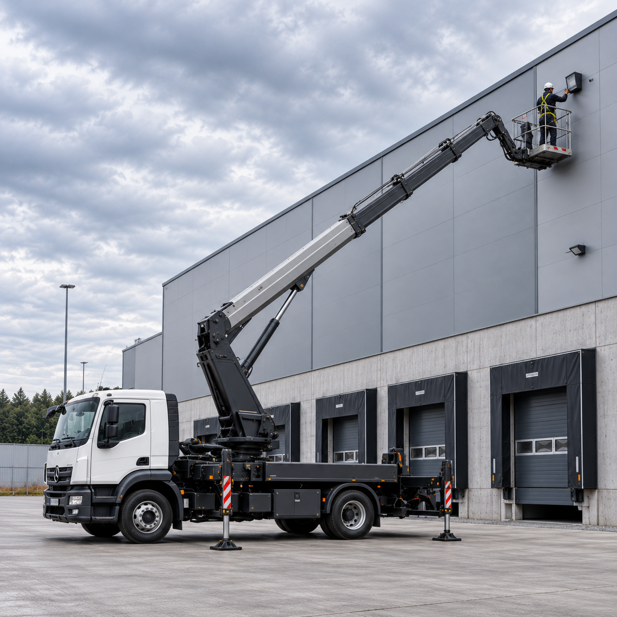 LKW-Arbeitsbühne von Floegel im Einsatz