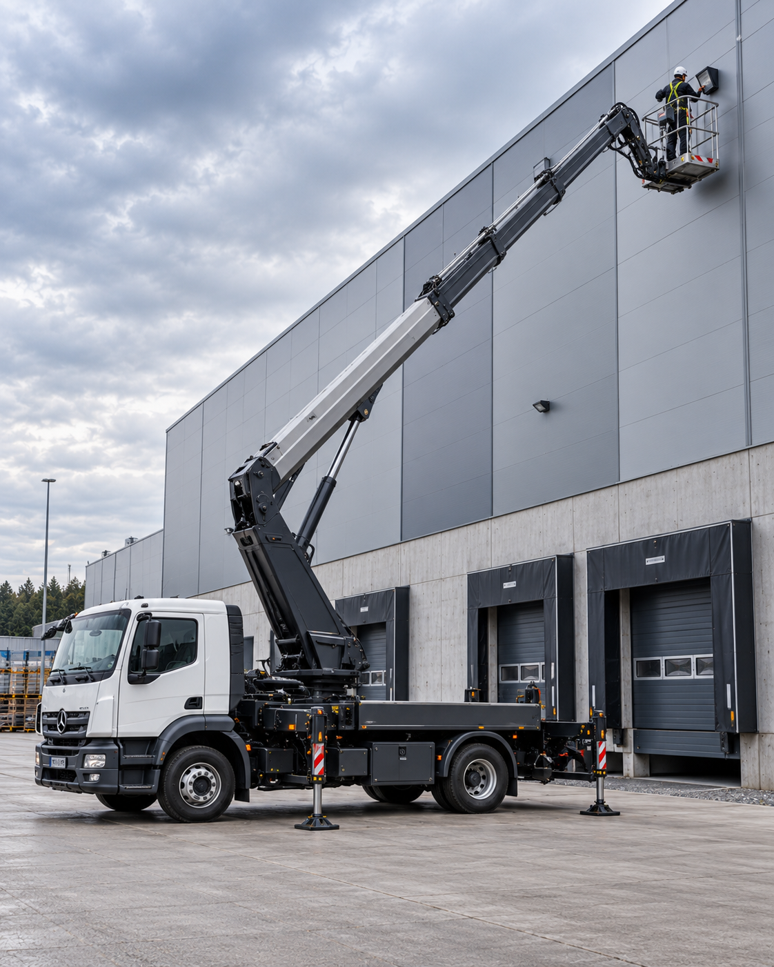 LKW-Arbeitsbühne von Floegel im Einsatz